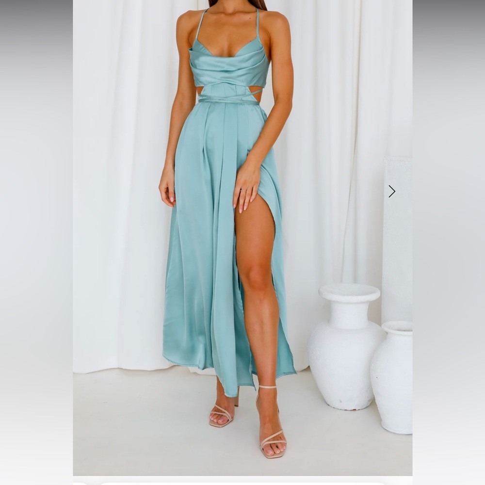 Hello Molly sage/blue dress